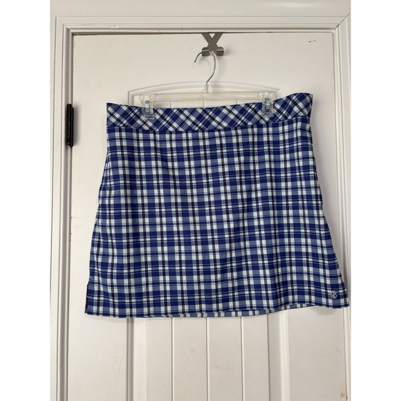 Izod Pants - IZOD Gold Women's Golf Skort In Blue Plaid Size 12 Pockets Side Zip